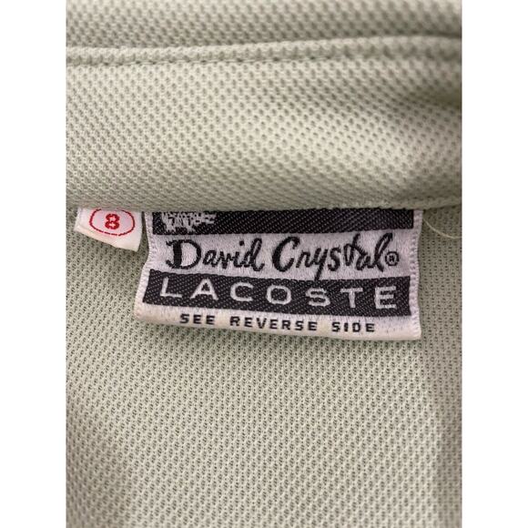 VTG Preppy‎ David Crystal Lacoste Shirt Dress Sz M Midi Pockets Collared green - Picture 10 of 11